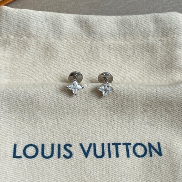 Louis Vuitton Crystal Silver Earrings - Picture 2 of 6